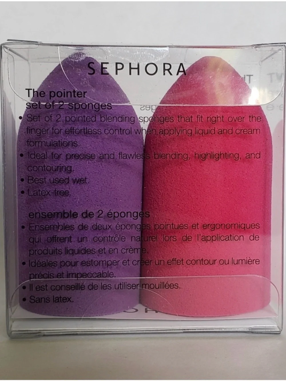 Sephora Pointed Blending Sponge Duo — Purple & Hot Pink